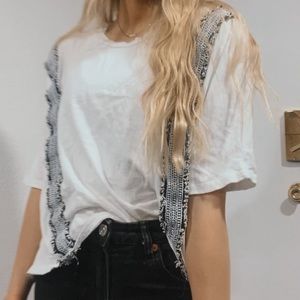 White shirt sleeve boho shirt